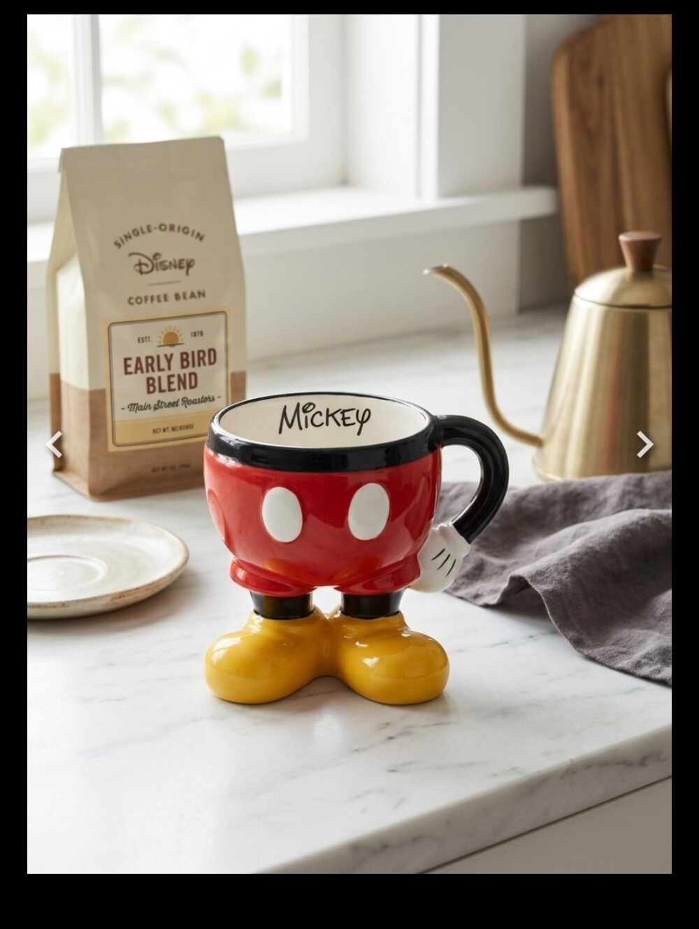 Disney Parks Mickey Mouse Pants and Shoes Figural Ceramic Mug Coffee Cup